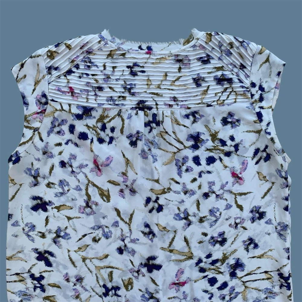 Daniel Rainn Multicolor Floral Split Neck Short Sleeve Blouse ~ Women’s XL - Picture 4 of 7